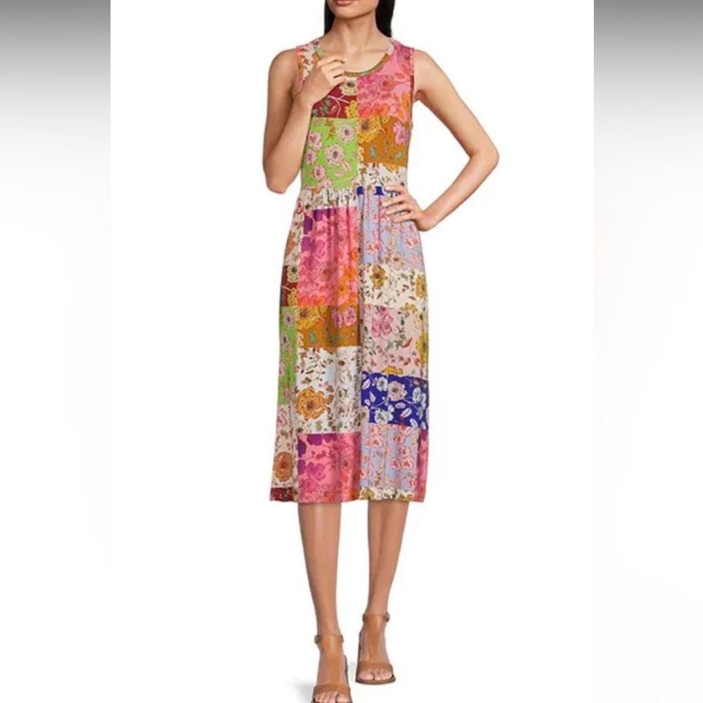 Johnny Was 1X Cosmo Easy Fit Tea Length Dress